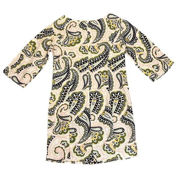 BODEN Laurie 100% Linen Paisley Print Shift Dress 3/4 Sleeve Pockets Preppy 2R - Picture 2 of 10